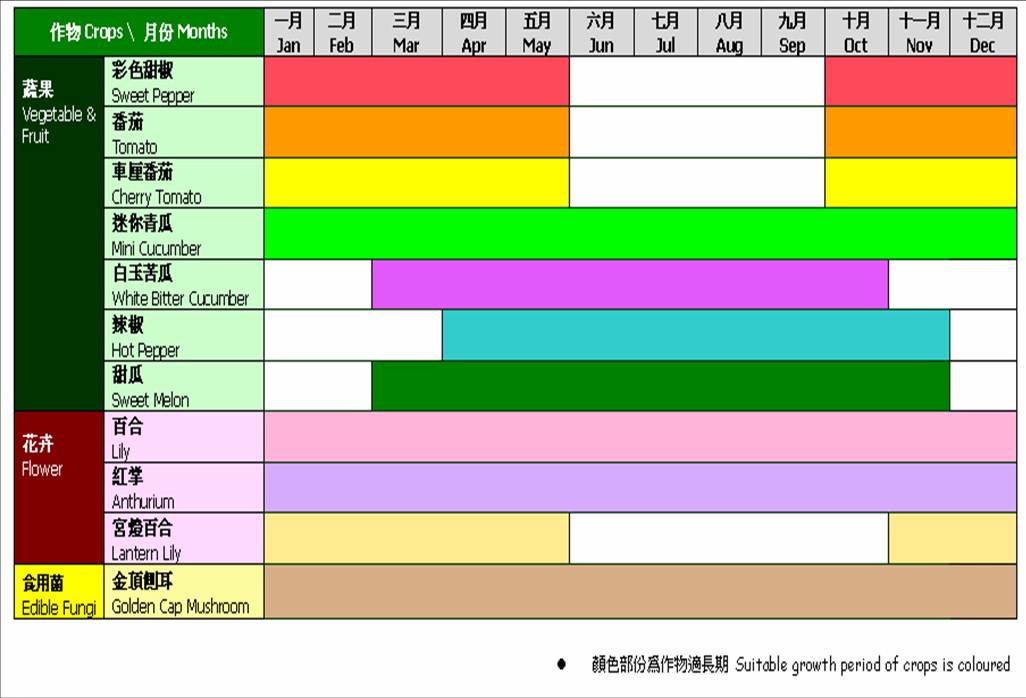 Greenhouse Crops Cultivation Schedule
