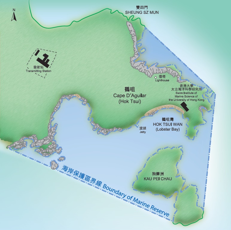 Location map of Cape D' Aguilar Marine Reserve