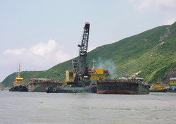 Construction work at sea