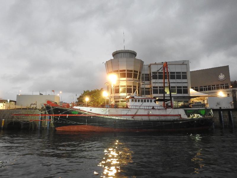 The Agriculture, Fisheries and Conservation Department today (March 14) announced the laying of charges against nine Mainland fishermen on board a fishing vessel suspected of engaging in illegal trawling in Hong Kong waters near Shek Ngau Chau. Photo shows the fishing vessel.