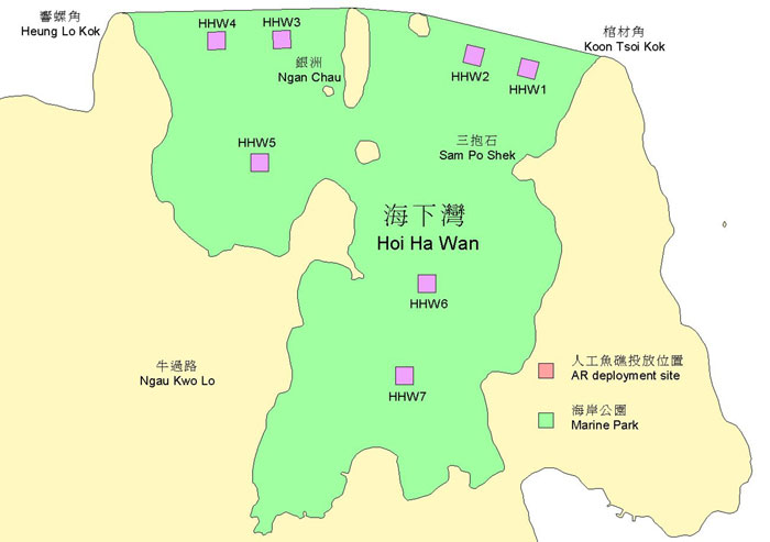 海下灣人工魚礁位置圖