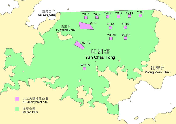 印洲塘人工魚礁位置圖